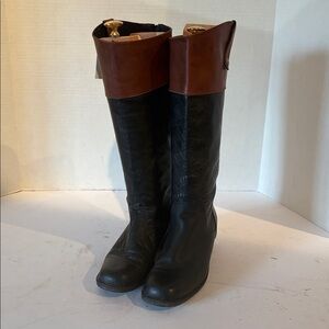Two-Tone Leather Riding Boots